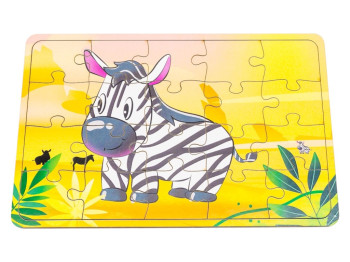 Деревянный пазл на планшете Зебра, 20 элементов, PuzzleOk