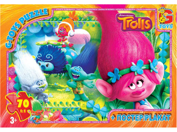 Пазлы картонные Тролли, 35 элементов, G-Toys TR0078