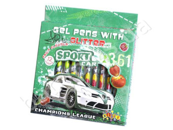 Набір гелевих ручок 12 кольорів SPORT CAR, KIDIS 7493