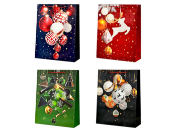 Пакет новогодний бумажный M Christmas toys 26х32х10 см, WW02780-M