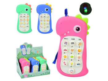 Игрушка телефон музыкальный Dinosaur Phone 999-4, 14 см, светящийся и воспроизводящий звуки и музыку