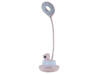 Настольная лампа розовая LED с аккумулятором Cloudy Bear, Kite