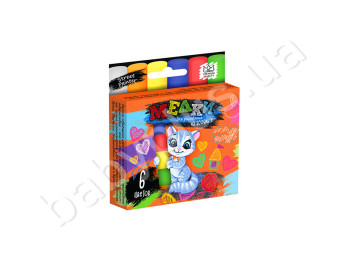 Набор мела асфальтного тонкого 6 штук, Danko Toys