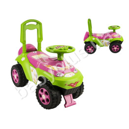 Толокар Автошка музыкальный. TM Doloni Toys 0142-08. Розово-салатовый. Расказывает ПДД и поет