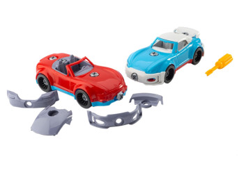 Конструктор на шурупах з викруткою ИП30012, 19,5 см, машинка автотюнінг, Toys-plast