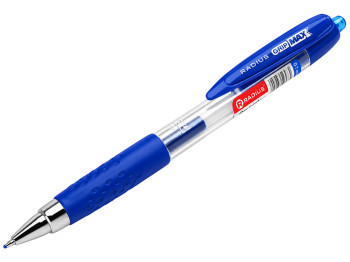 Ручка гелевая синяя Grip Max, кнопочная, с резиновым грипом, Radius