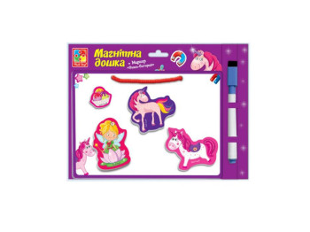 Магнитная доска с трафаретами, Единороги, Vladi Toys
