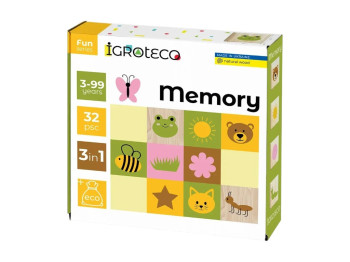 Гра настільна меморі Memory, 32 деталі, пошук пар, Igroteco