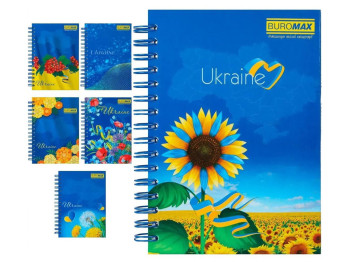 Книга для нотаток A6 на пружині, тверда картонна обкладинка, 96 аркушів у клітинку