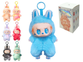 Брелок мягкий игрушка Labubu Pop Mart 15 см, сюрприз-бокс, текстиль