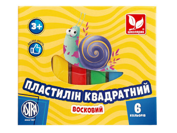 Пластилін квадратний восковий 6 кольорів