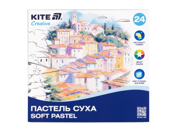 Пастель сухая Creative K-201-24, 24 цвета, квадратная форма, Kite