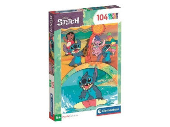 Пазлы 104 элемента, Приключения Стич и его друзей, Clementoni 25042