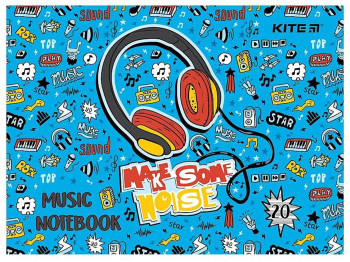 Зошит для нот Headphones А5, 20 листів, Kite