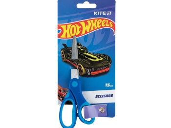 Ножницы детские Hot Wheels, 15 см, синие, с резиновыми вставками, Kite