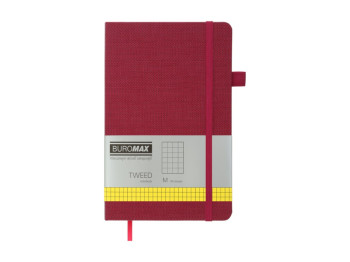 Книга записна, 96 арк., клітинка, бордова
