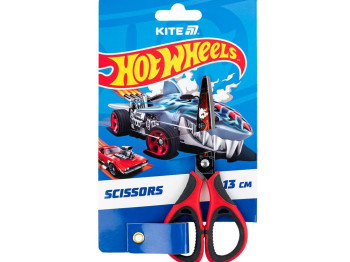 Ножницы детские с резиновыми вставками Hot Wheels, 13 см, с закругленными кончиками, Kite