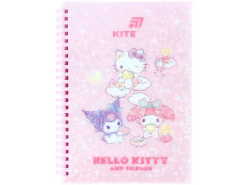 Блокнот на спирали Hello Kitty, А5, 80 листов, клетка, пластиковая обложка, Kite