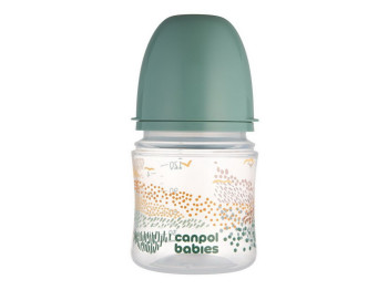 Пляшка антиколікова з широким отвором 120 мл Easystart MOUNTAINS - зелена. Canpol Babies 35/242_gre