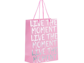 Пакет бумажный подарочный 18х24см. Live the moment. Axent 8501-29-A