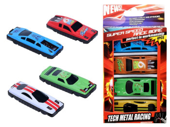 Іграшковий набір машинок Tech Metal Racing, 4 шт, металеві машинки, мікс видів, BT-040-4