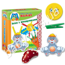 Игры с прищепками и липучками Зайка, Vladi Toys