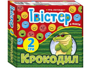Настольная игра активная Твистер + Крокодил, 2 игры, жесты и движение, Наглядные пособия