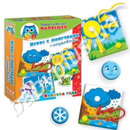 Игры с прищепками и липучками Времена года, Vladi Toys