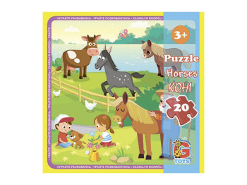 Пазлы картонные Ферма, 20 элементов, G-Toys LA10