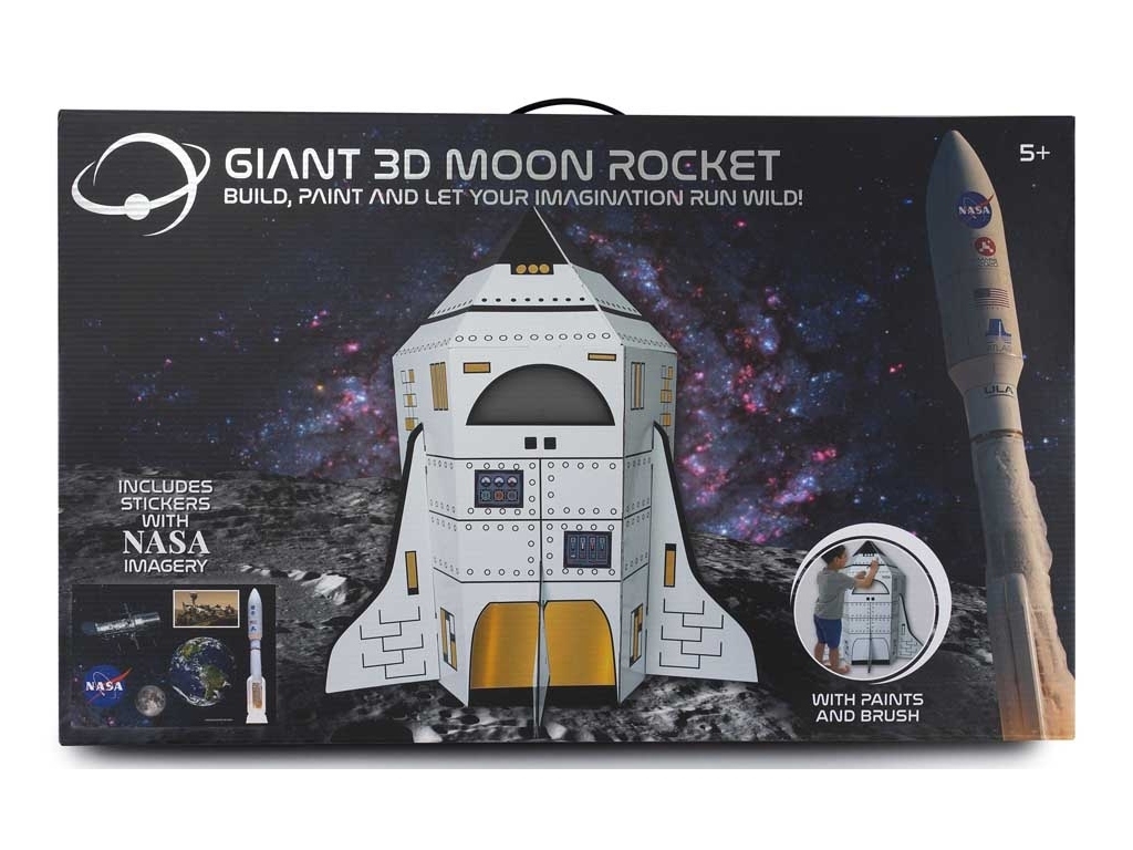 Трехмерный пазл "3D-модель ракеты", с красками и наклейками, Возраст 5+, RMS-NASA