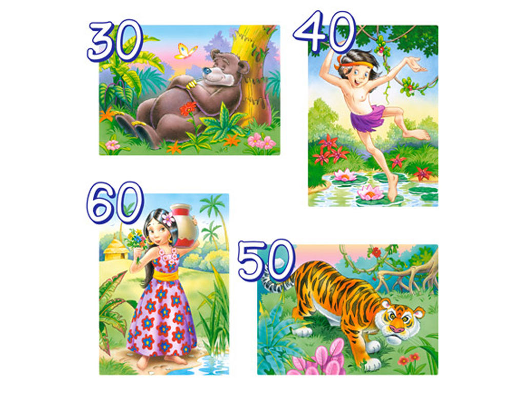 Пазлы Книга джунглей, 30, 40, 50, 60, элементов, Castorland B-04157