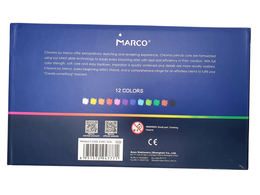 Пастель масляна професійна 12 кольорів Chroma. Marco 1091-12CB