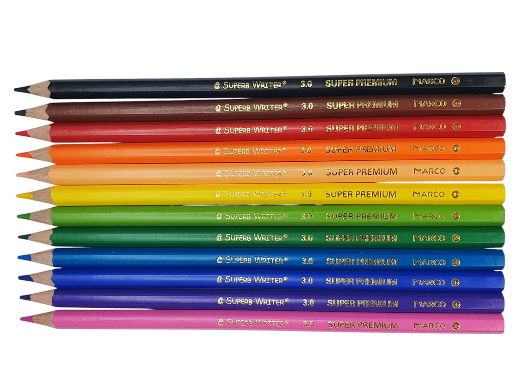 Набір кольорових олівців 12 кольорів в картонній коробц Superb Writerі. Marco 4100-12