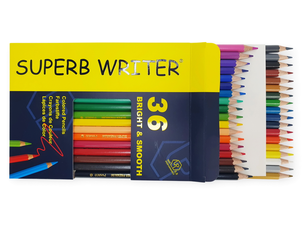 Набор цветных карандашей 36 цветов в картонной коробке Superb Writer. Marco 4100-36