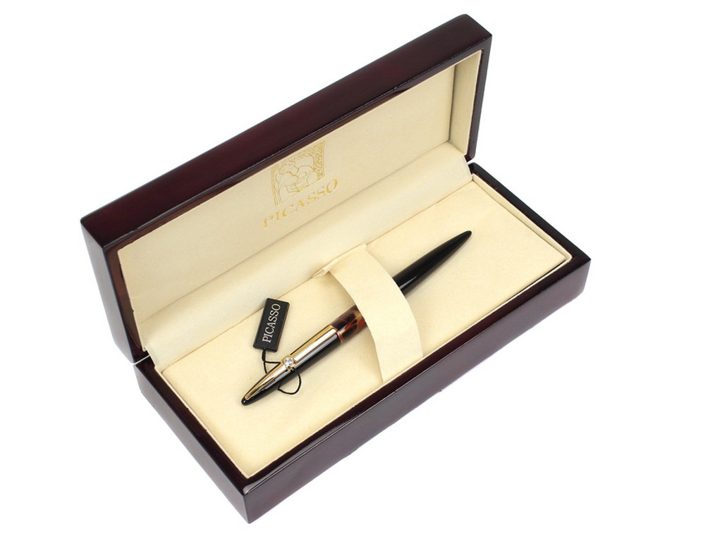 Ручка чорнильна в картонному пеналі - чорна. Picasso 988 черн КП