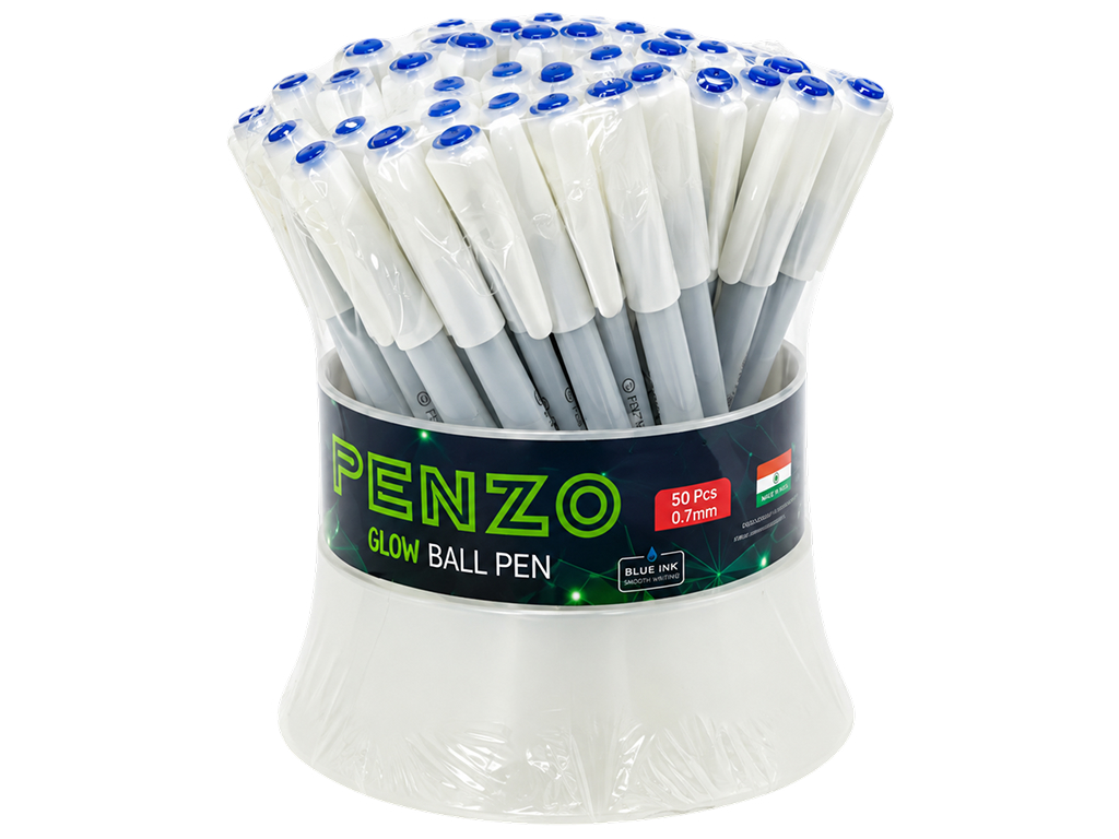 Ручка гелевая синяя Penzo Glow, люминесцентный корпус, с колпачком, Radius