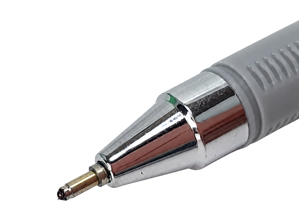 Ручка шариковая черная Ultra Bold, серая, с колпачком, рельефный грипп, Radius