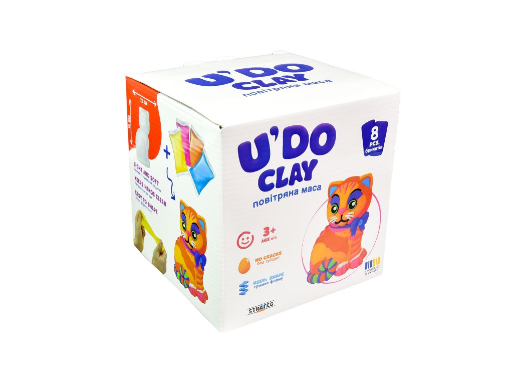 Набор для творчества воздушная масса U'DO Clay Котик, Strateg