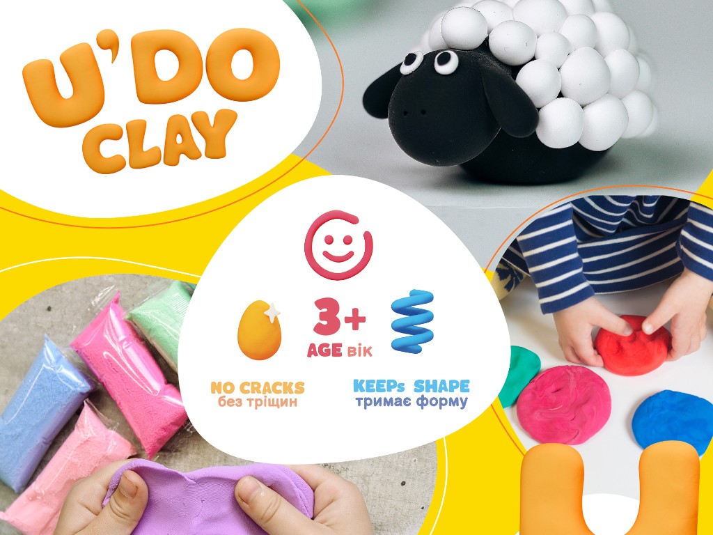 Повітряна маса для творчості U'DO Clay, 24 брикети, 1х10гр., Strateg