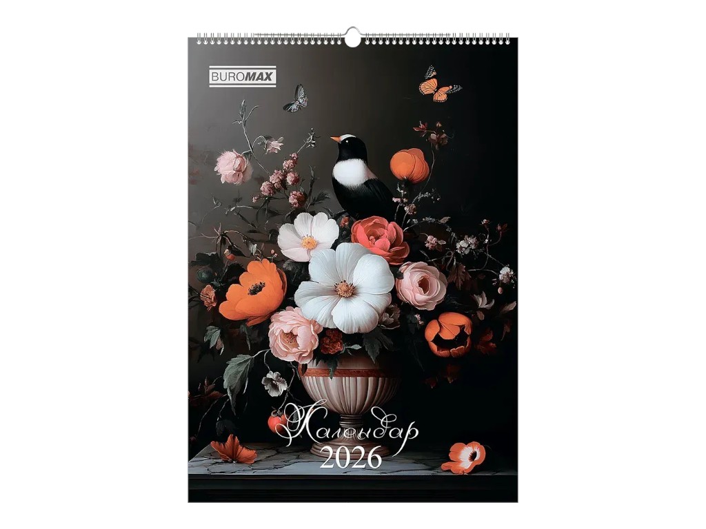 Календарь настенный Buromax Flowers and birds 2026, А2, на 1 пружину