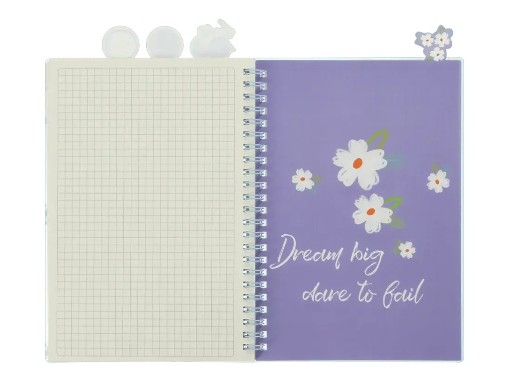 Зошит для записів Arabeski Blueberry Dream A5, 80 аркушів, з 4 розділювачами, у клітинку