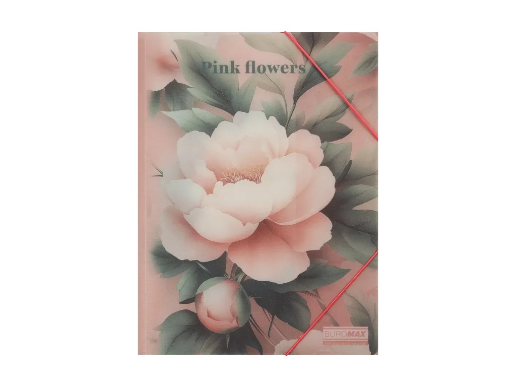 Папка на резинках A4 з матового пластику, дизайн Pink Flower