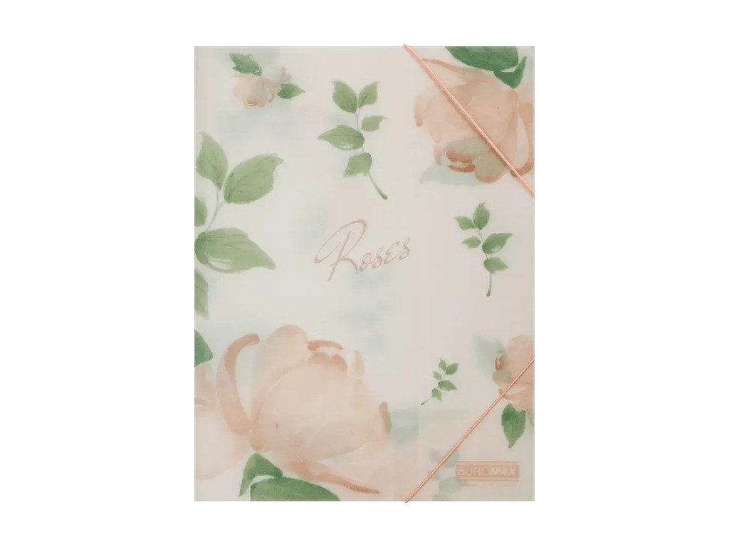 Папка на резинках A4 з матового пластику, дизайн Roses