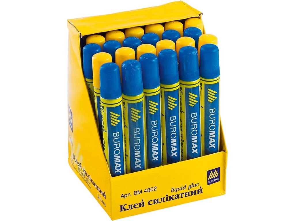 Клей силикатный 50мл с губкой, JOBMAX, Buromax BM.4802