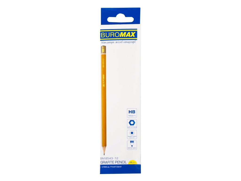 Карандаш графитовый Buromax PROFESSIONAL HB (цена за 1 шт)