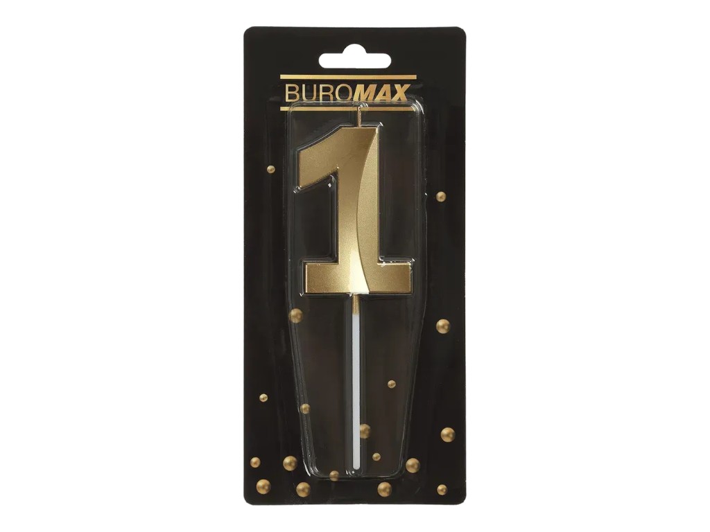 Свічка для торта цифра "1", золота, Buromax