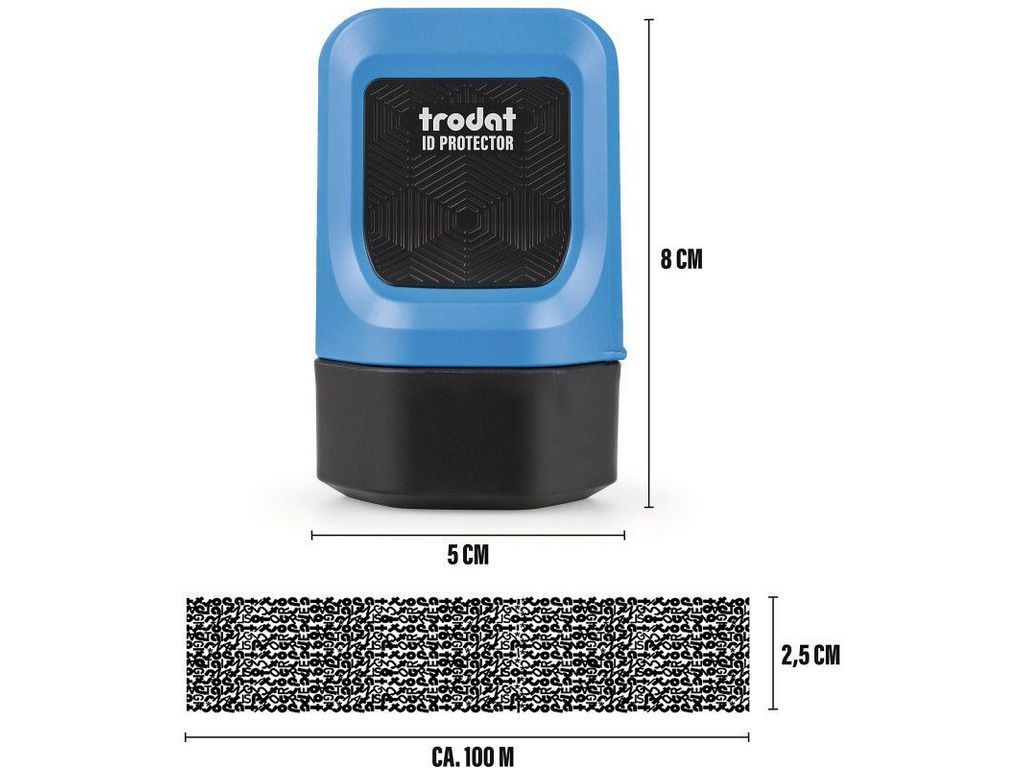 Роликовий штамп ID Protector, 3 Refills, синій, TRODAT ID Protector