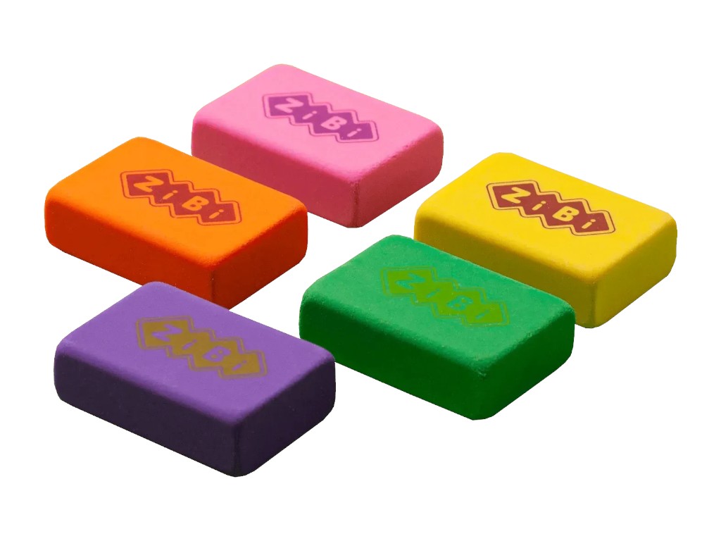 Гумка прямокутна, 5 кольорів (ціна за 1шт)