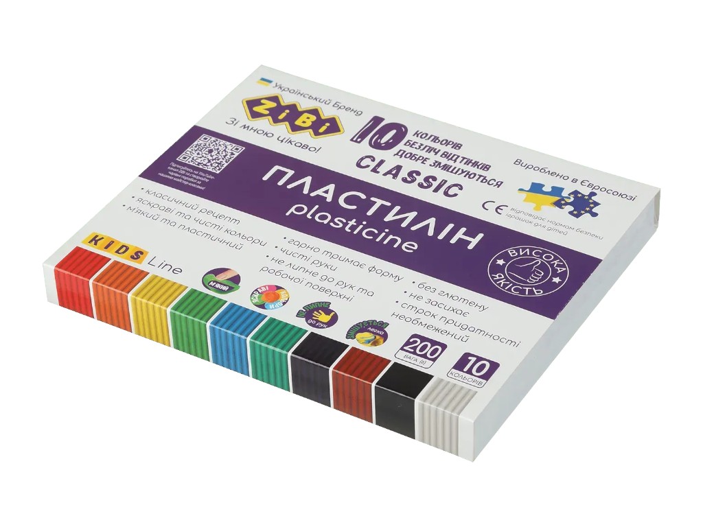 Пластилін класичний для ліплення, KIDS Line, ZiBi ZB.6232