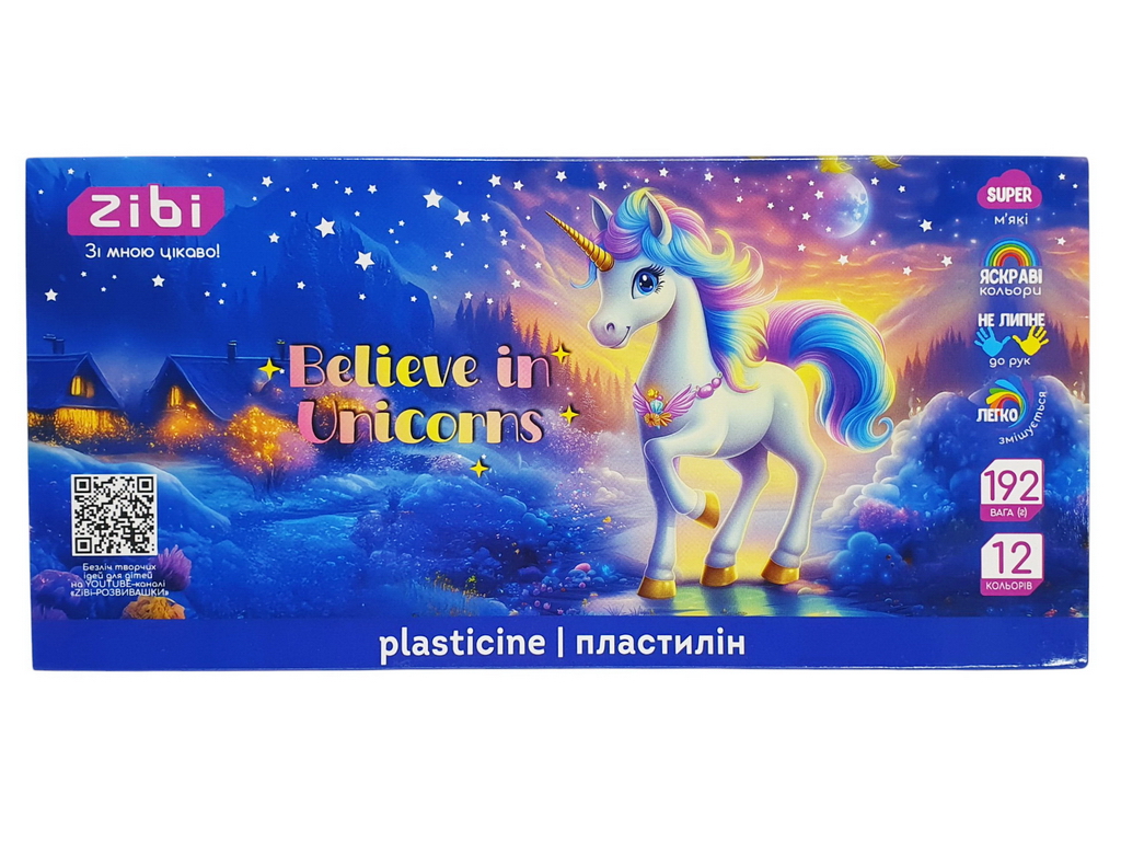 Пластилін класичний для ліплення, серія Unicorn, KIDS Line, ZiBi ZB.6282